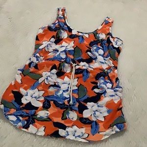 Gap orange floral summer beach dress